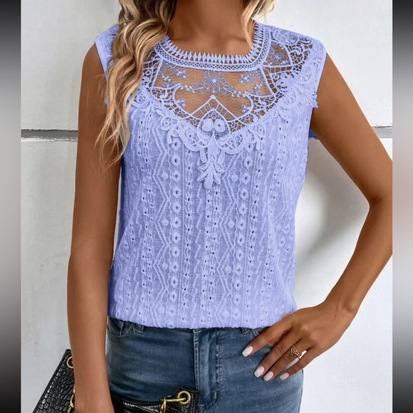 Boho green lace top - Picture 5 of 16